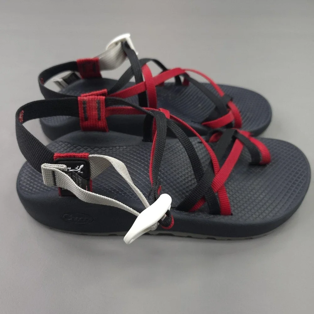 Chaco Shoes Mens 8 Navy Red Z/2 Sport Sandals Hiking Custom Buckle Strap USA